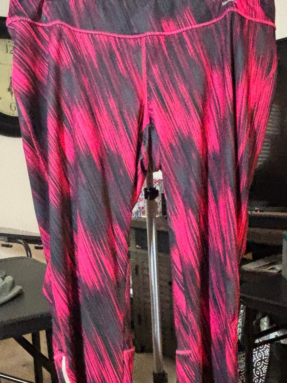 Umbro Pink and Black Brushstroke Leggings